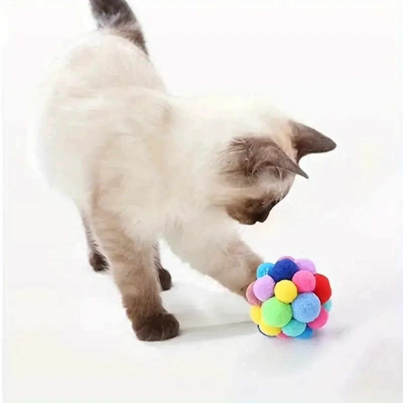 3-Piece Cat Toy Set: Plush, Woolen, and Bell Balls