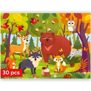 30 Pcs Jigsaw Puzzles for Kids | Forest Animals