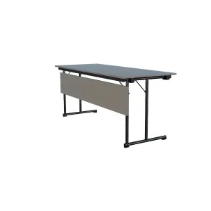 Ash Classroom Rectangle Table L 180 x W 60 x H 75 cm, MDF Laminated Table Tops With Black Metal Folding Legs.