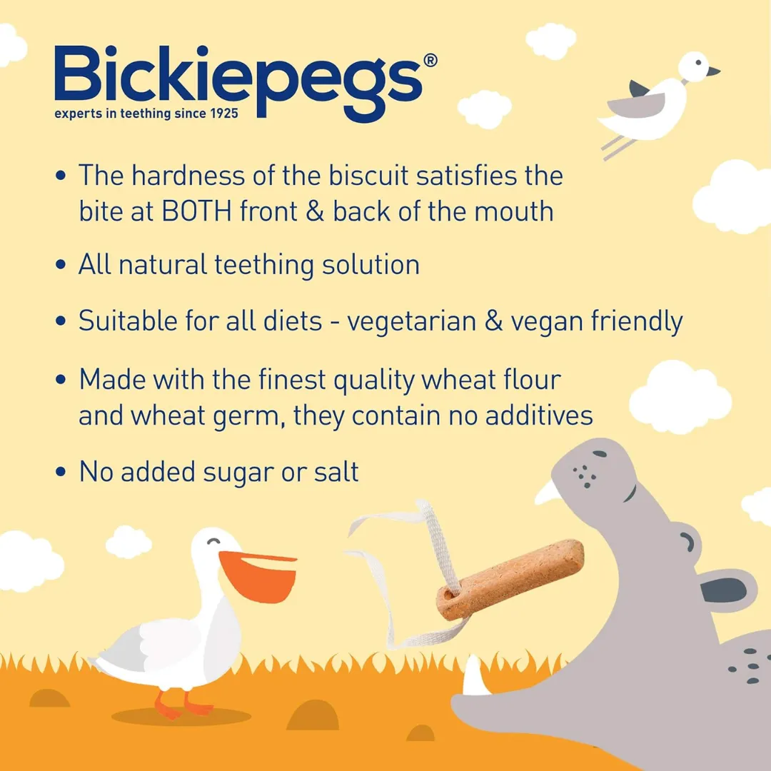 Bickiepegs Natural 9 Teething Biscuits for Babies 38 gm (T)