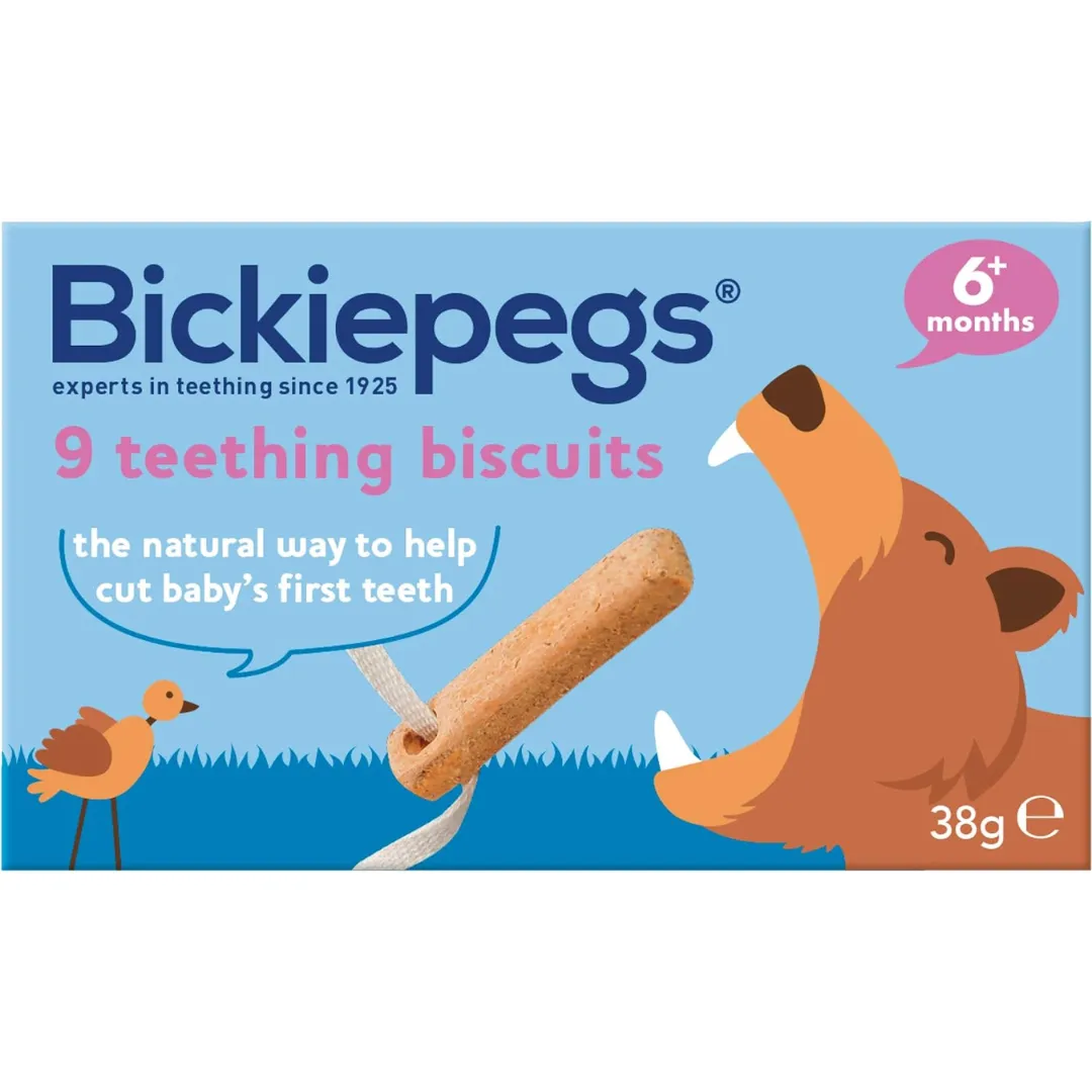 Bickiepegs Natural 9 Teething Biscuits for Babies 38 gm (T)