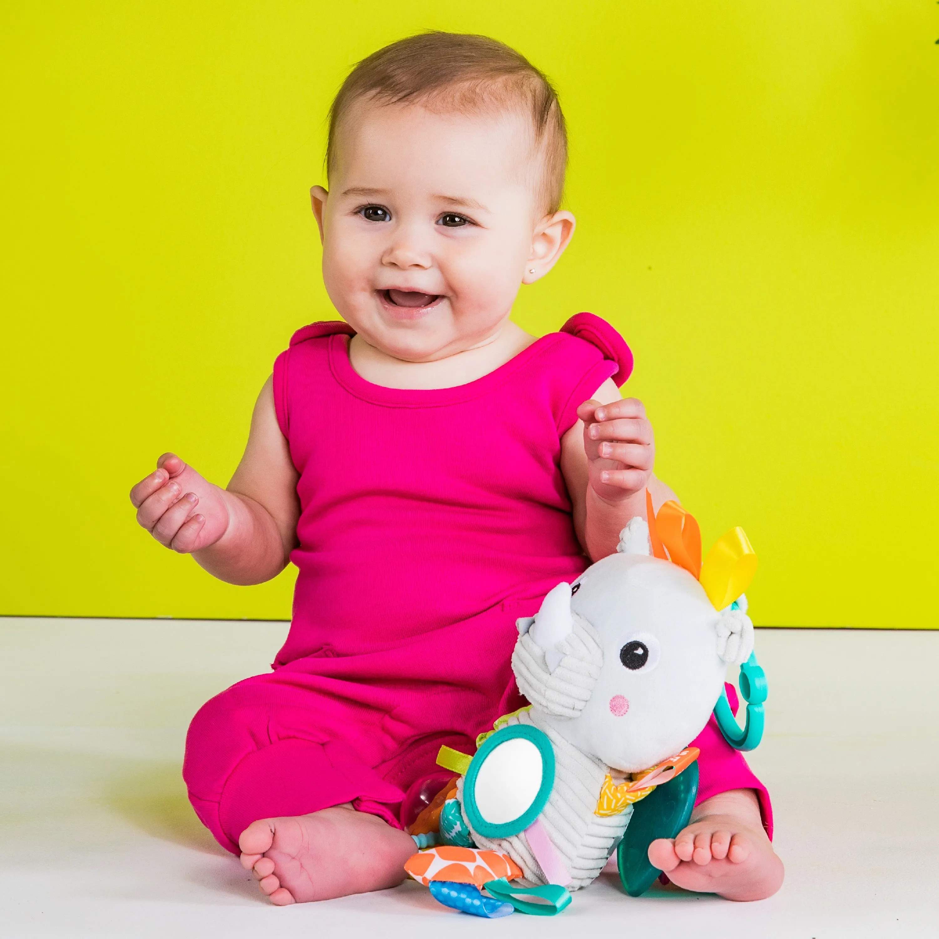 Bright Starts Playful Pals Activity Take-Along Toy, Rhino