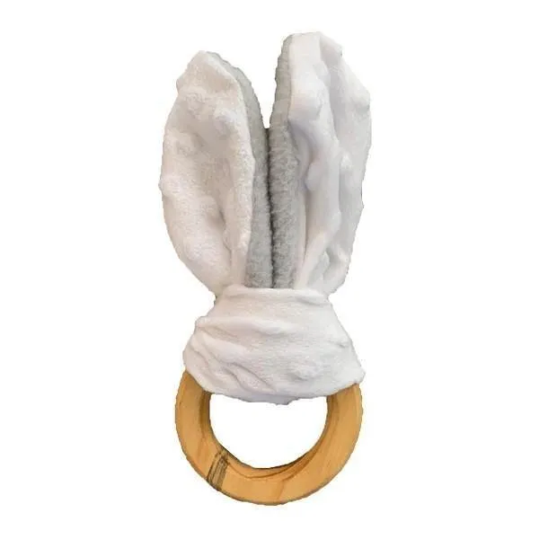 Bunny Ear Natural Wood Baby Teether