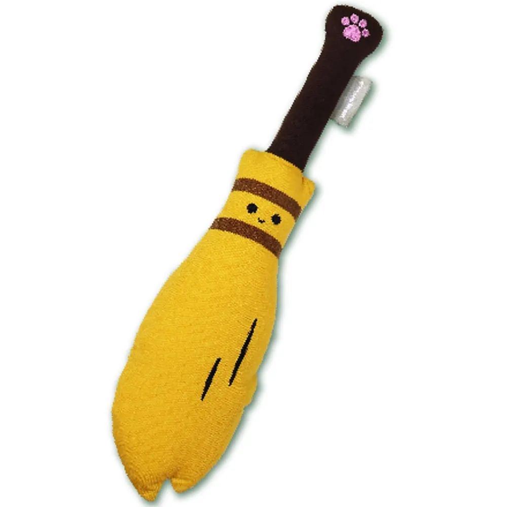 CattyMan Playful Kicker Plush Cat Toy (Broom)