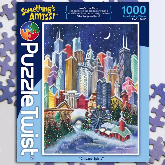 Chicago Spirit 1000 Piece Puzzle Twist Jigsaw Puzzle - Quick Ship