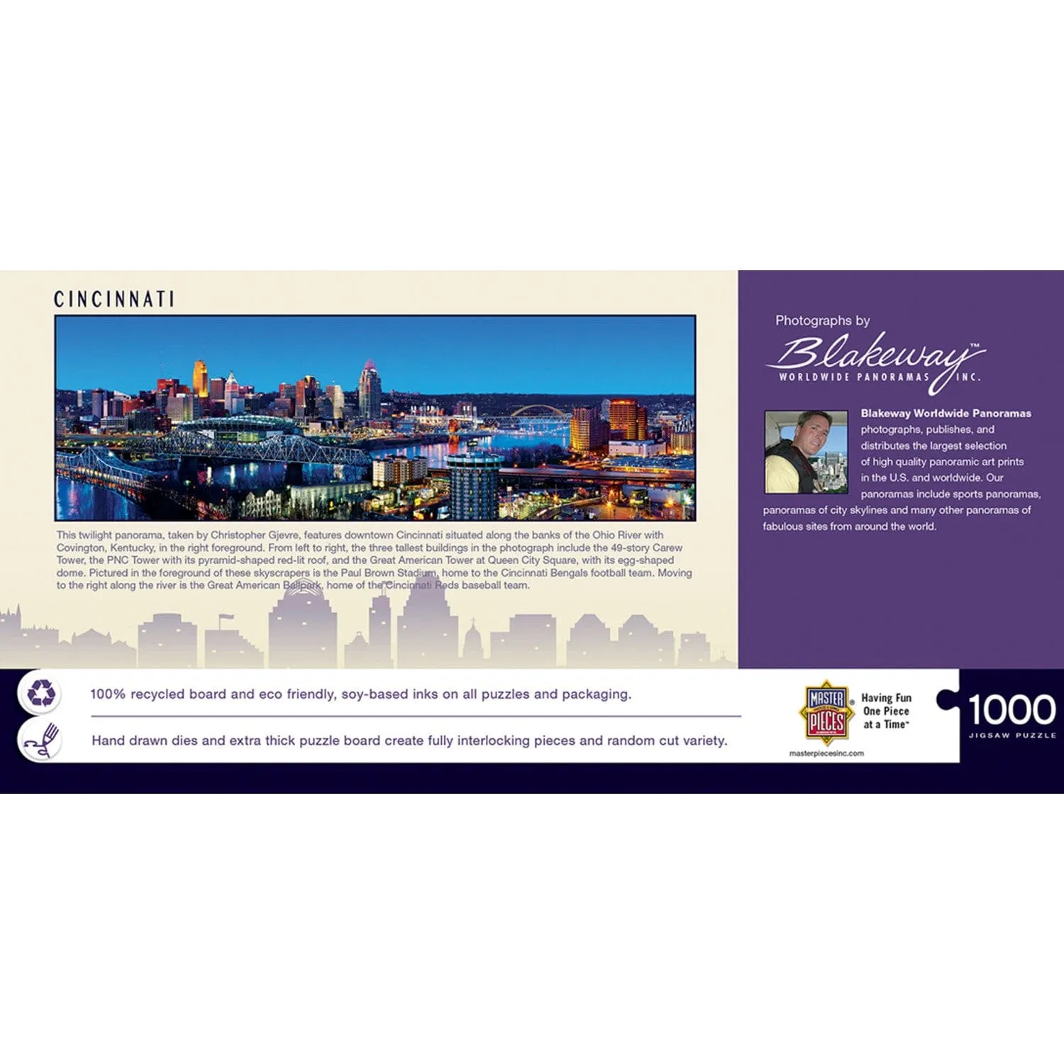 Cincinnati, Ohio 1000 Piece Panoramic Jigsaw Puzzle