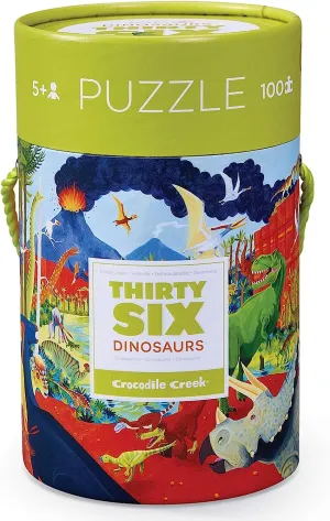 Crocodile Creek - Puzzle Canister 100pcs - 36 Dinosaurs