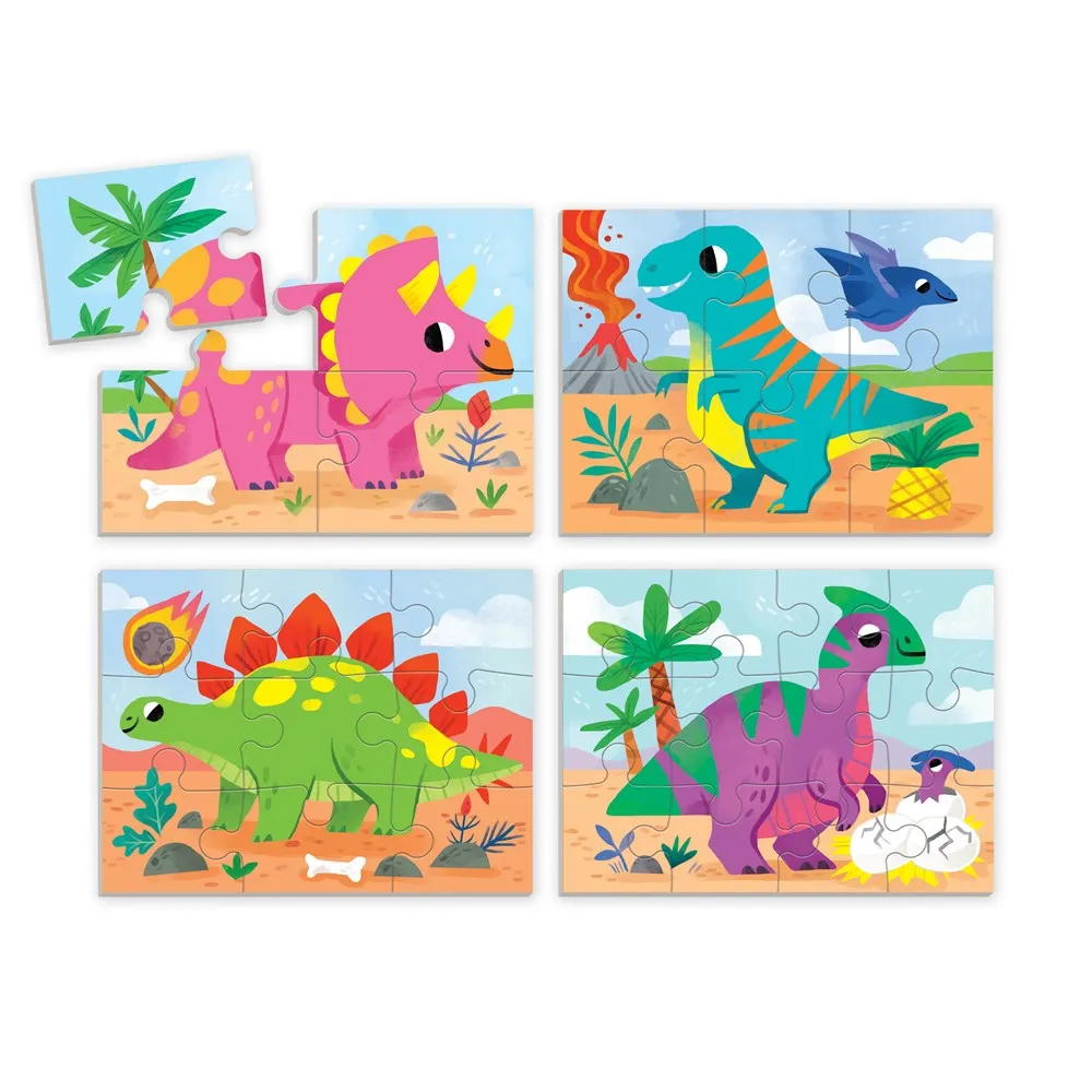 DINO FRIENDS 4 IN A BOX PUZZLE SET