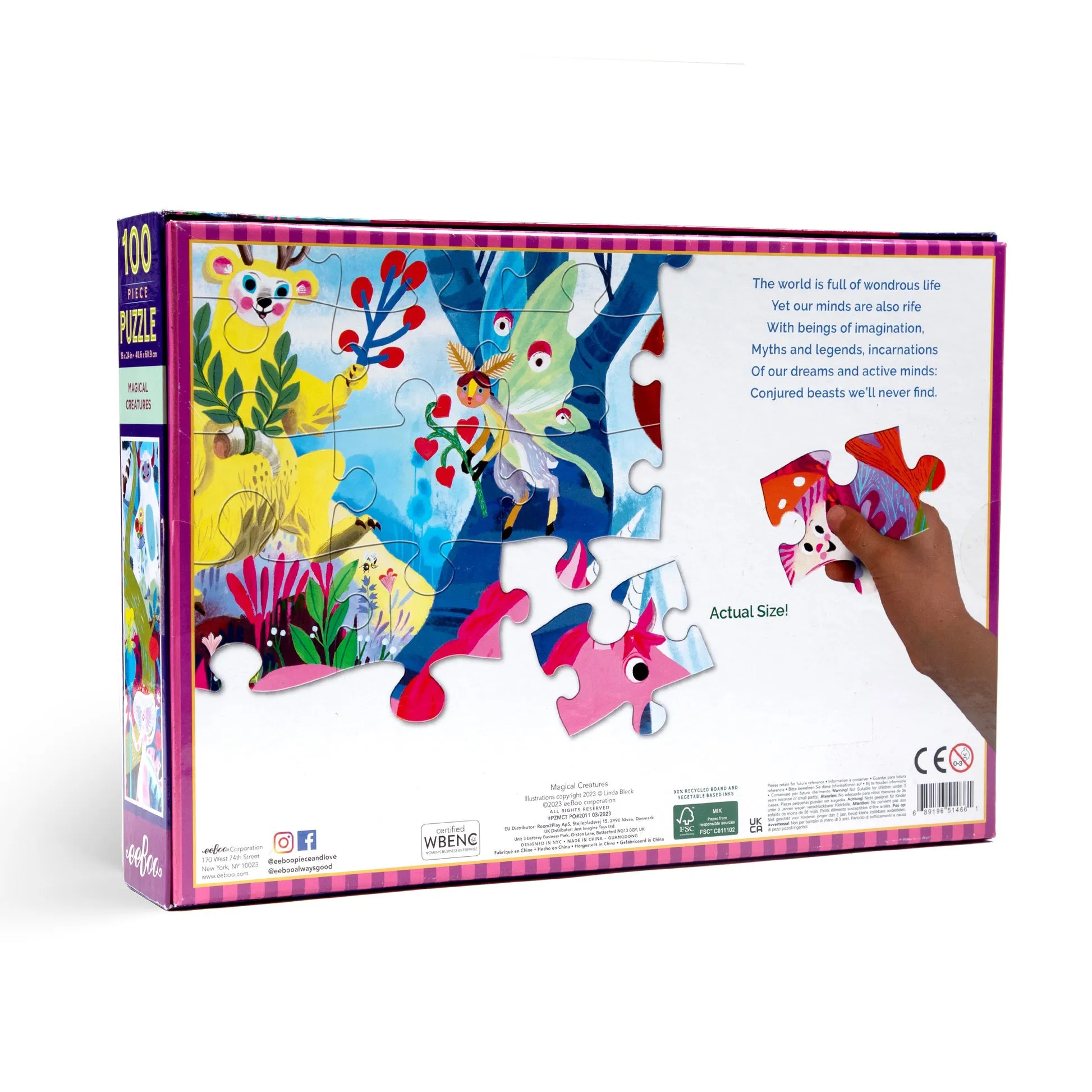 eeBoo Magical Creatures 100pc Puzzle