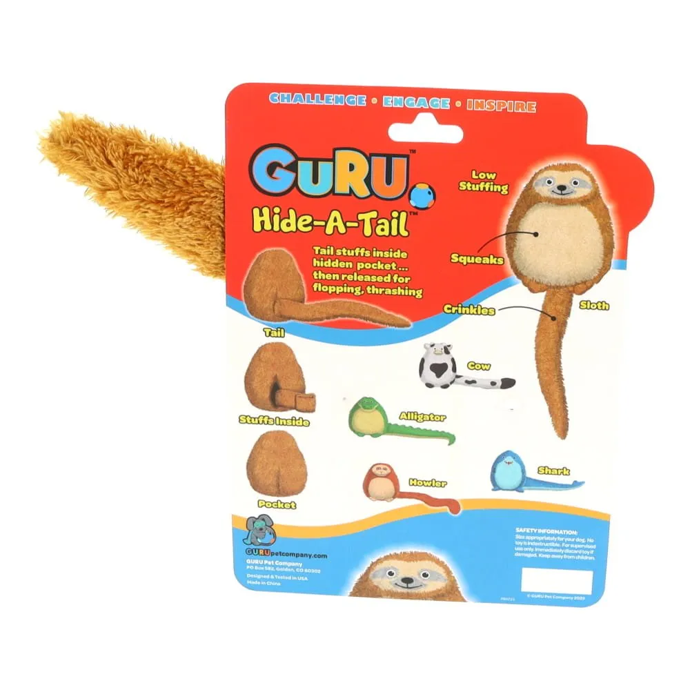 GURU Hide A Tail Sloth Plush Dog Enrichment Toy Medium^^^