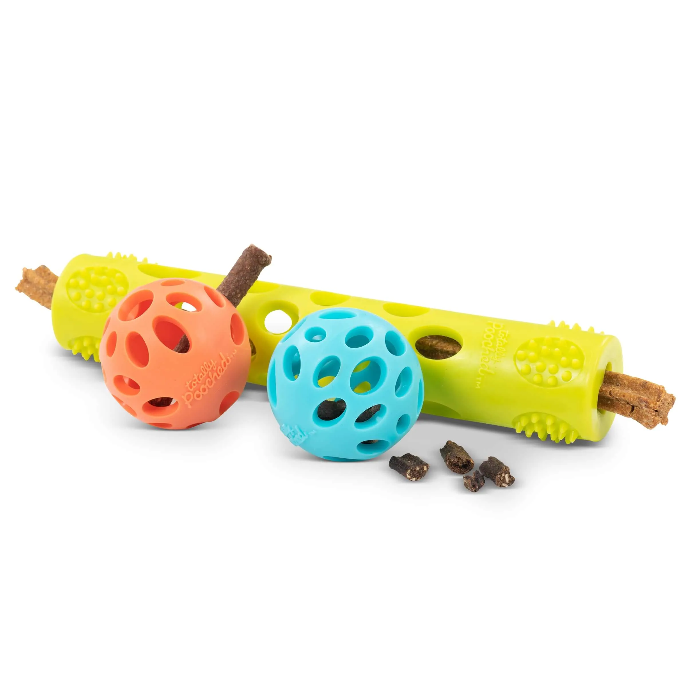 Huff'n Puff 3pc, Two Balls and Stick Set, Assorted Dog Toys