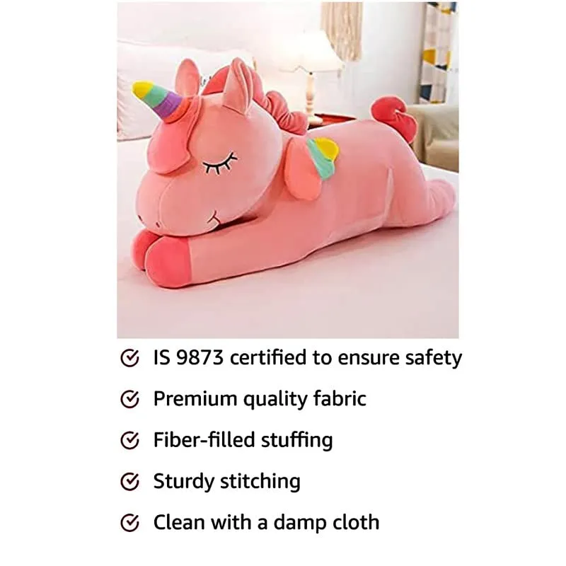 HUG 'n' FEEL SOFT TOYS Flying Unicorn , Soft Toys, Birthday Gift for Girls/Wife, Boyfriend/Husband, Soft Toys for Girls, Baby Toys, Rakhi for Brother/Sister (30 x 25 x 50 Centimeters )