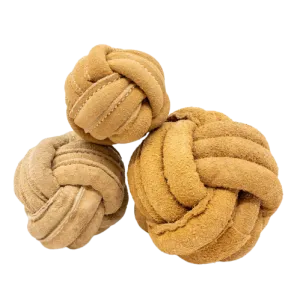 Huggle-Hide™ Natural Leather Ball Dog Toy