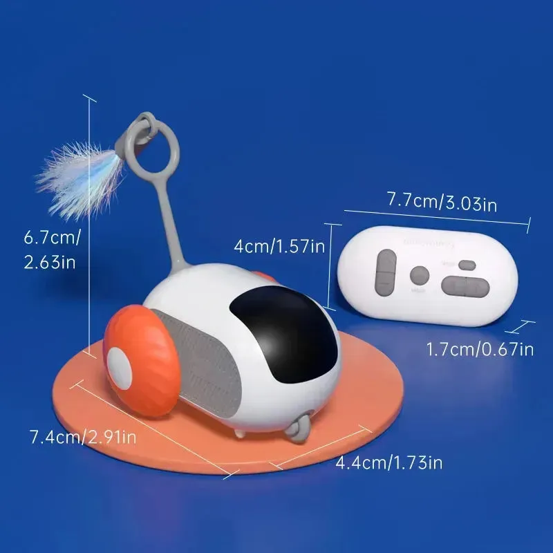 Interactive Remote-Controlled Sports Car Cat Toy with Feathers