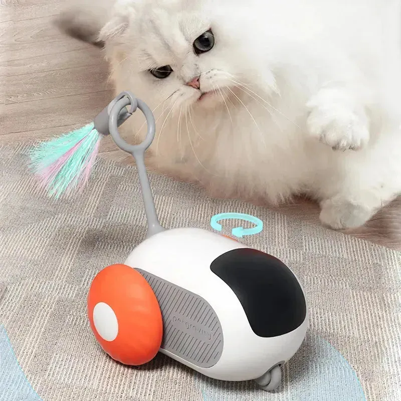 Interactive Remote-Controlled Sports Car Cat Toy with Feathers