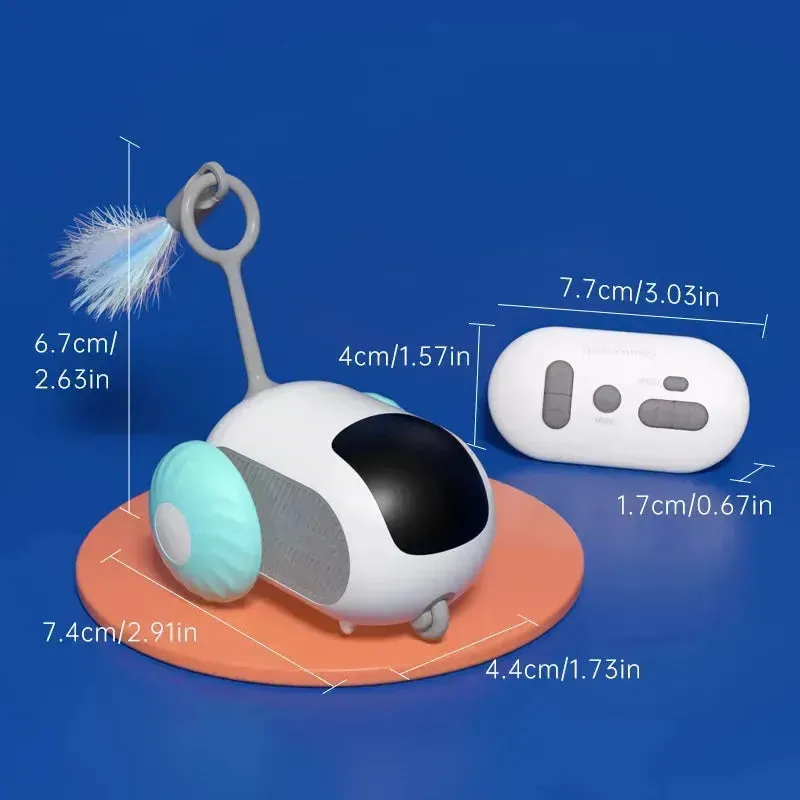 Interactive Remote-Controlled Sports Car Cat Toy with Feathers