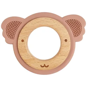 Koala Teether Ring Pink & Natural 8.5cm