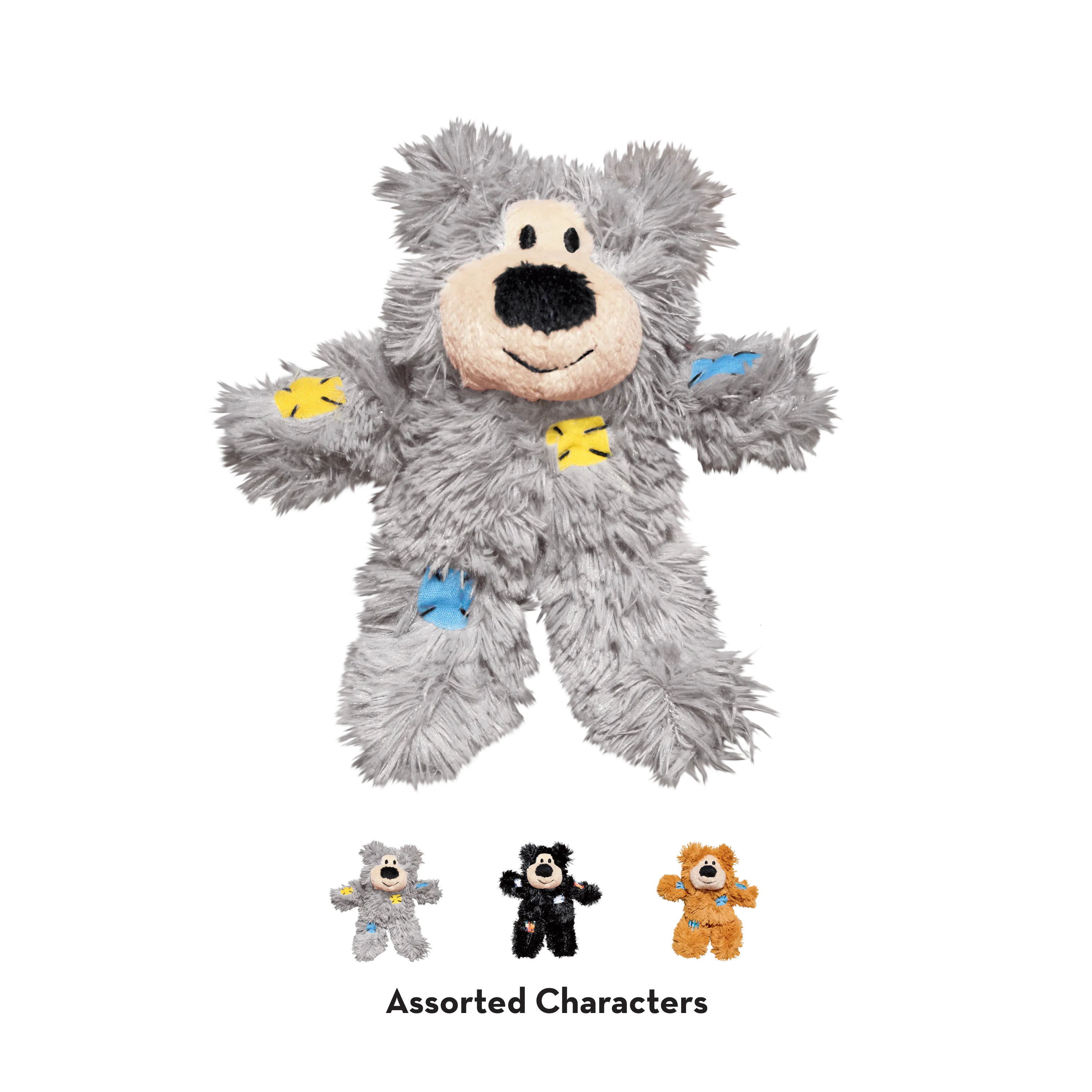 KONG | Cat Cuddly Toy | Softies Patchwork Bear