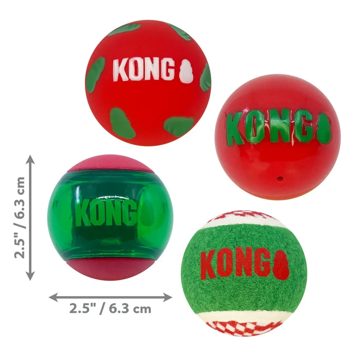 Kong Holiday Occasions Christmas Balls Dog Toys Medium