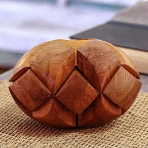 Magical Illusion Handcarved Teak Wood Puzzle from Java