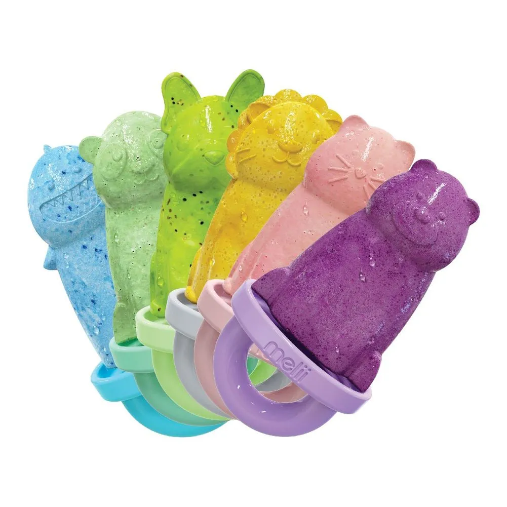 Melii 6-Piece Animal Ice Pops Moulds with Tray Set