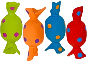 Multipet Latex Candy With Squeaker, Assorted, Dog Toy