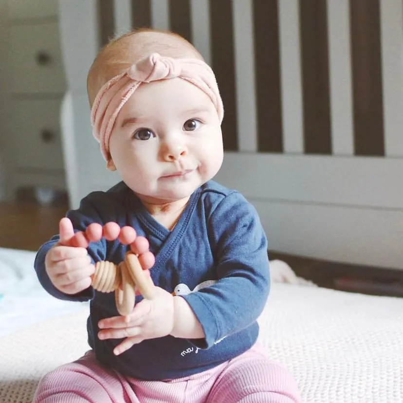 Mustard Beehive Silicone And Wooden Teething Toy