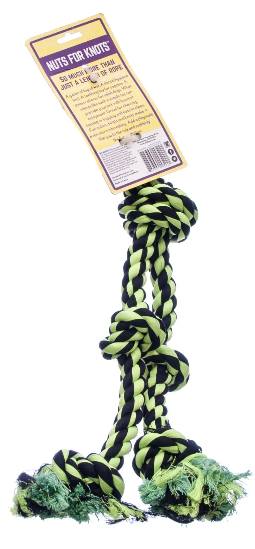 Nuts for Knots Rope Dog Tug Toy with 2 Danglers