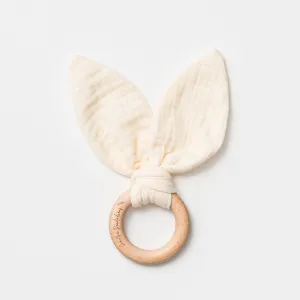 Over the Dandelions Muslin Bunny Ear Teether - Milk