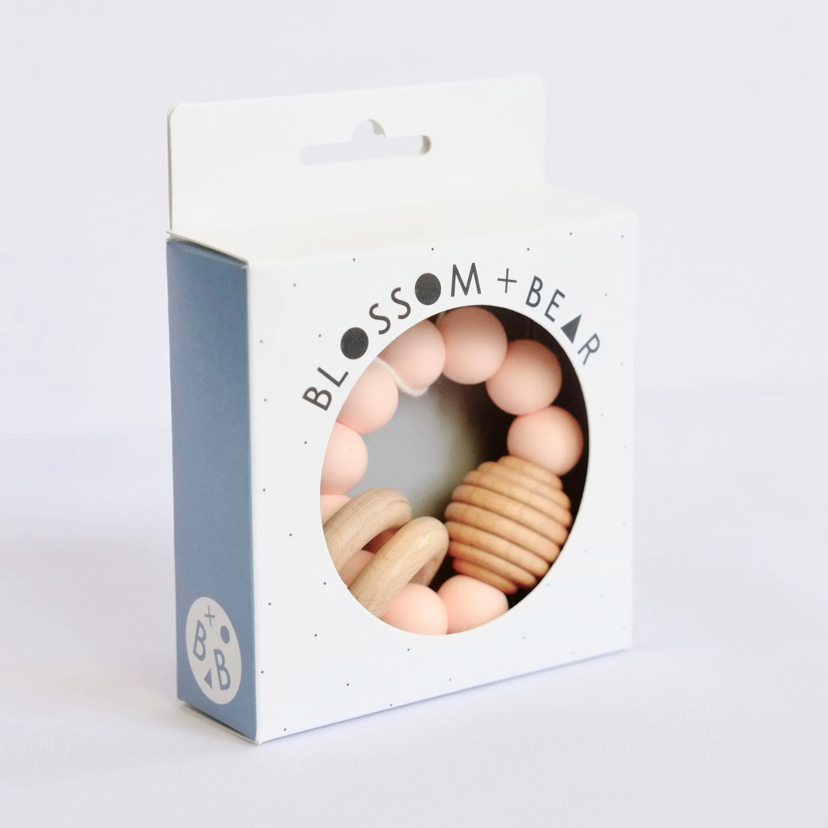 Peach Beehive Silicone And Wooden Teething Toy