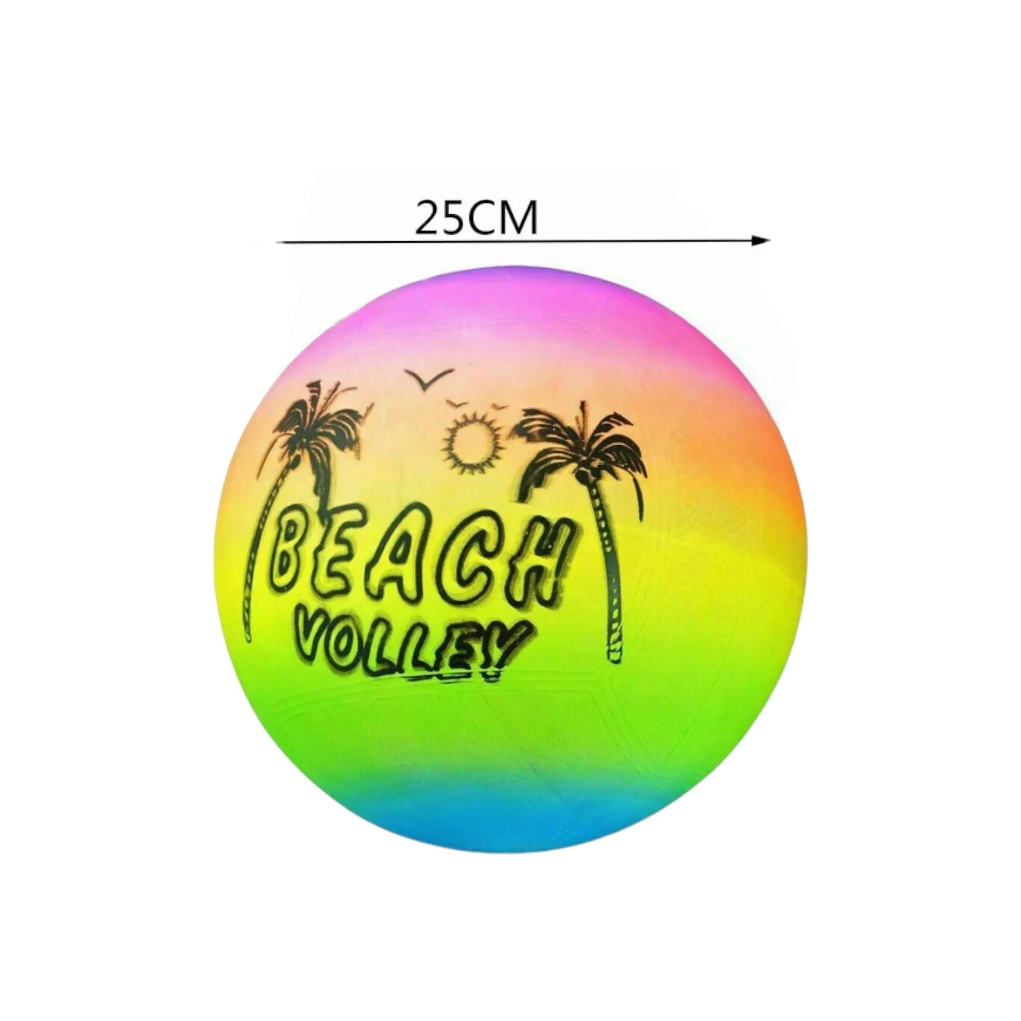 Rainbow Beach Volley Ball 22cm PVC Plastic 70g