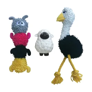 Rope, Squeakers and Plush, 3-Pack Dog Chew Toy Set, Sheep