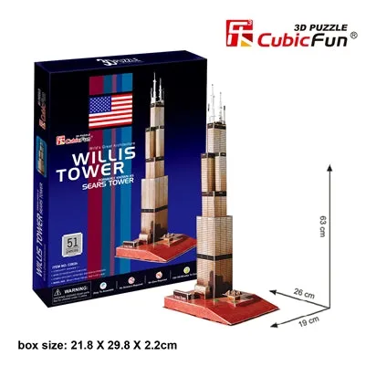 Sears Tower CubicFun C083h 3D Puzzle 51 Pieces