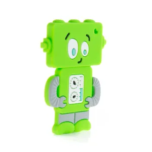 Silicone Teether | Green Mr. Robot | Baby Boos