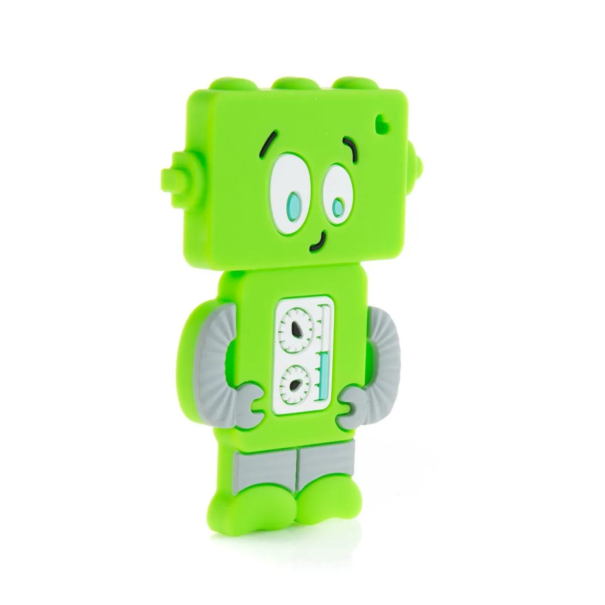 Silicone Teether | Green Mr. Robot | Baby Boos