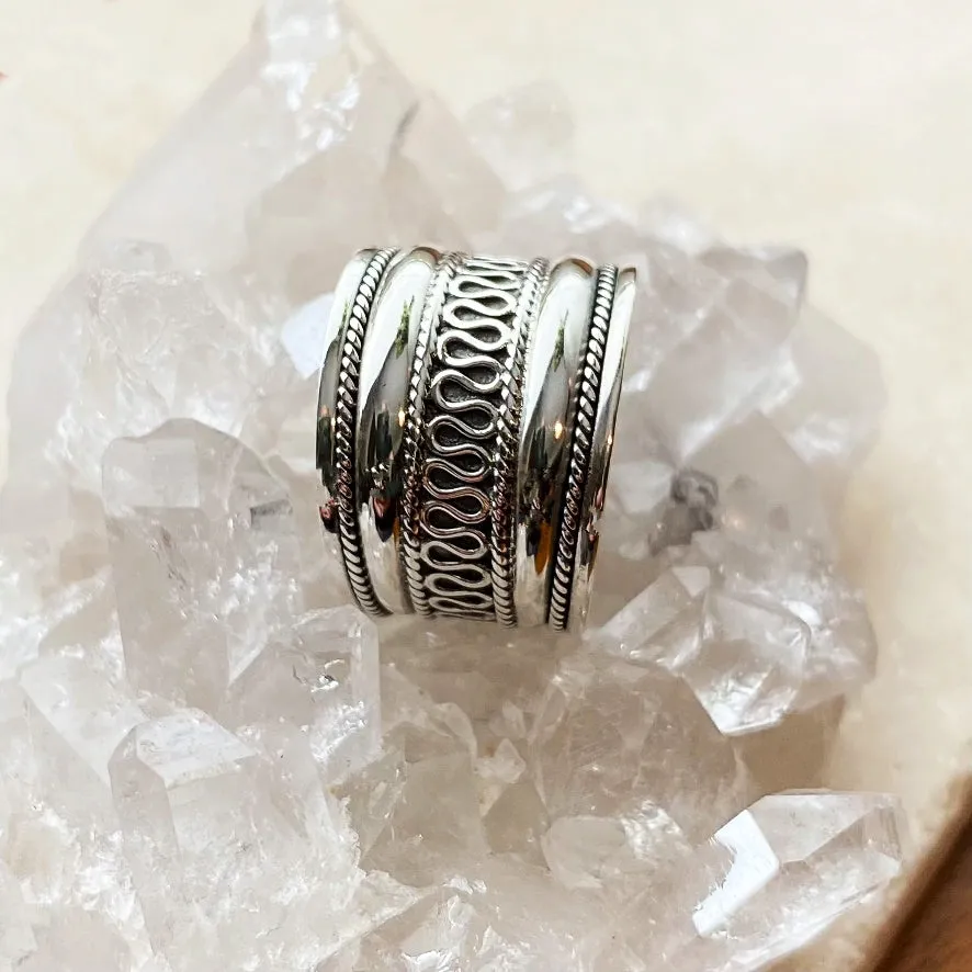 Silver Ethnic Band Ring