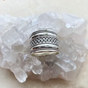 Silver Ethnic Band Ring