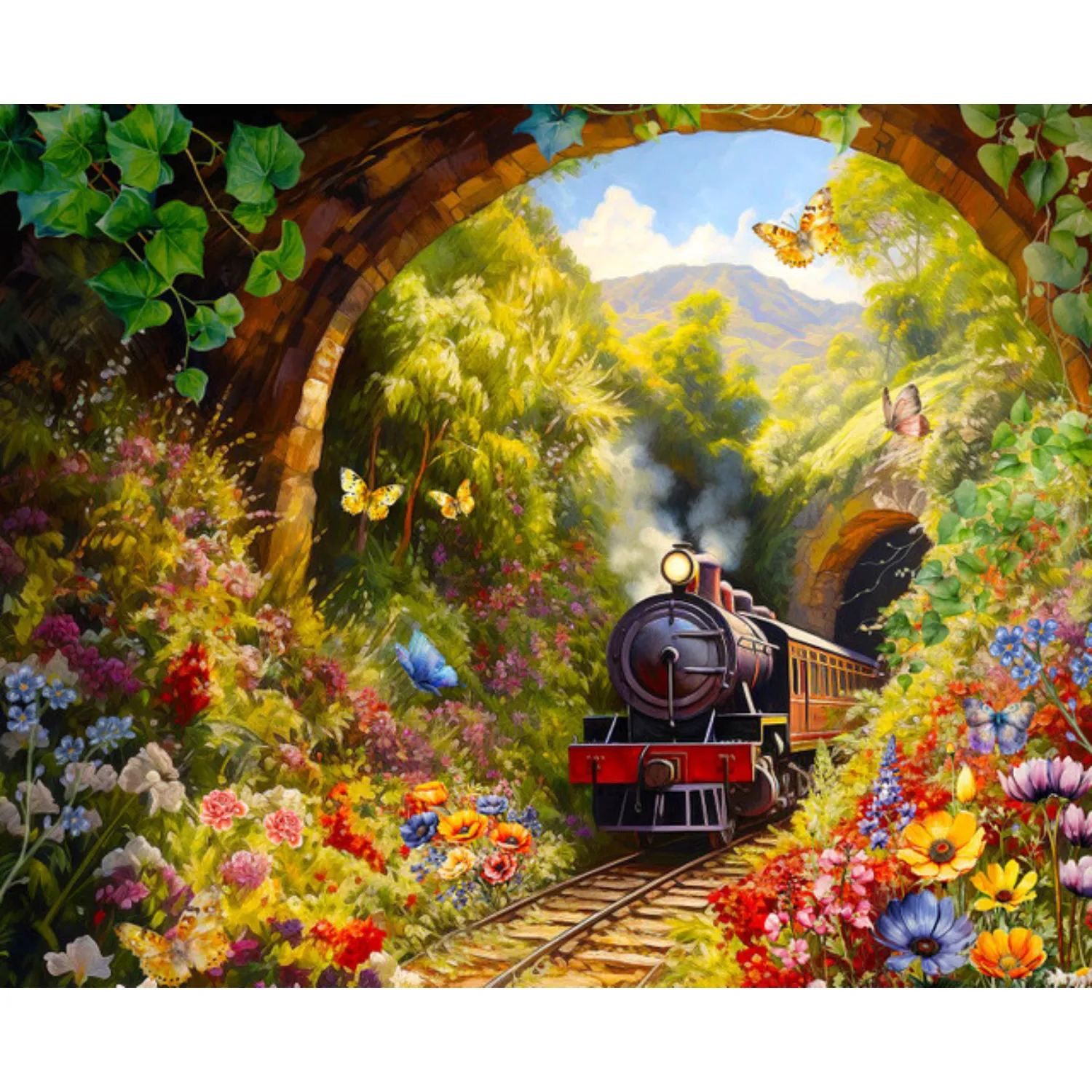 Springbok Tunnel Pass Train 1000-Piece Puzzle