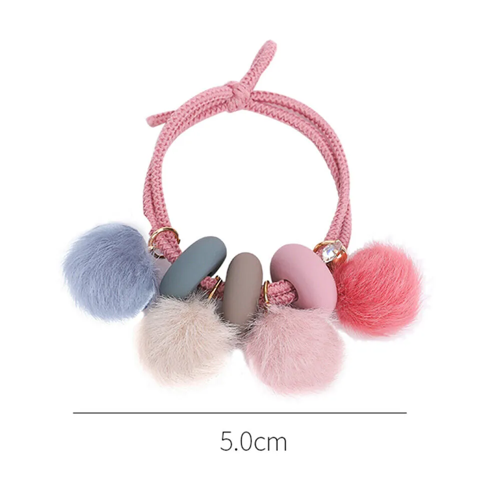 US 5~10Pcs Hair Tie Elastic Band Scrunchies Crystal Pompom Pearl Ponytail Holder