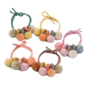 US 5~10Pcs Hair Tie Elastic Band Scrunchies Crystal Pompom Pearl Ponytail Holder