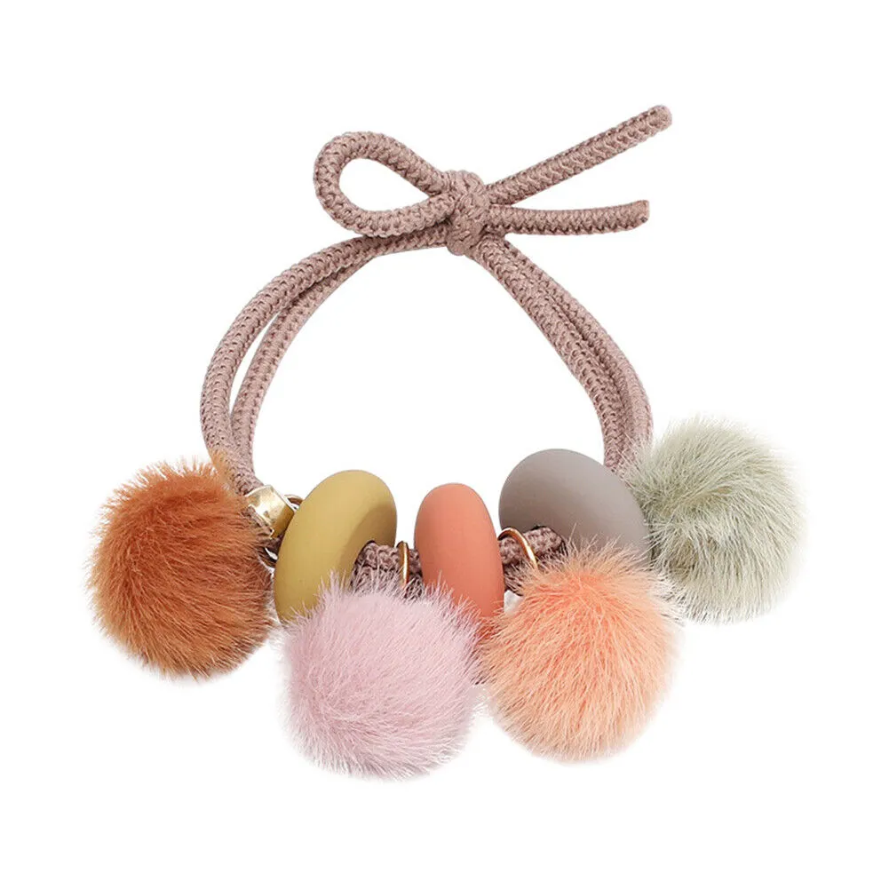 US 5~10Pcs Hair Tie Elastic Band Scrunchies Crystal Pompom Pearl Ponytail Holder